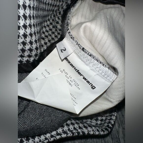 Alexander Wang Womens‎ Wool Side Zip High Rise Pleated Shorts Houndstooth 2 New - Picture 6 of 7